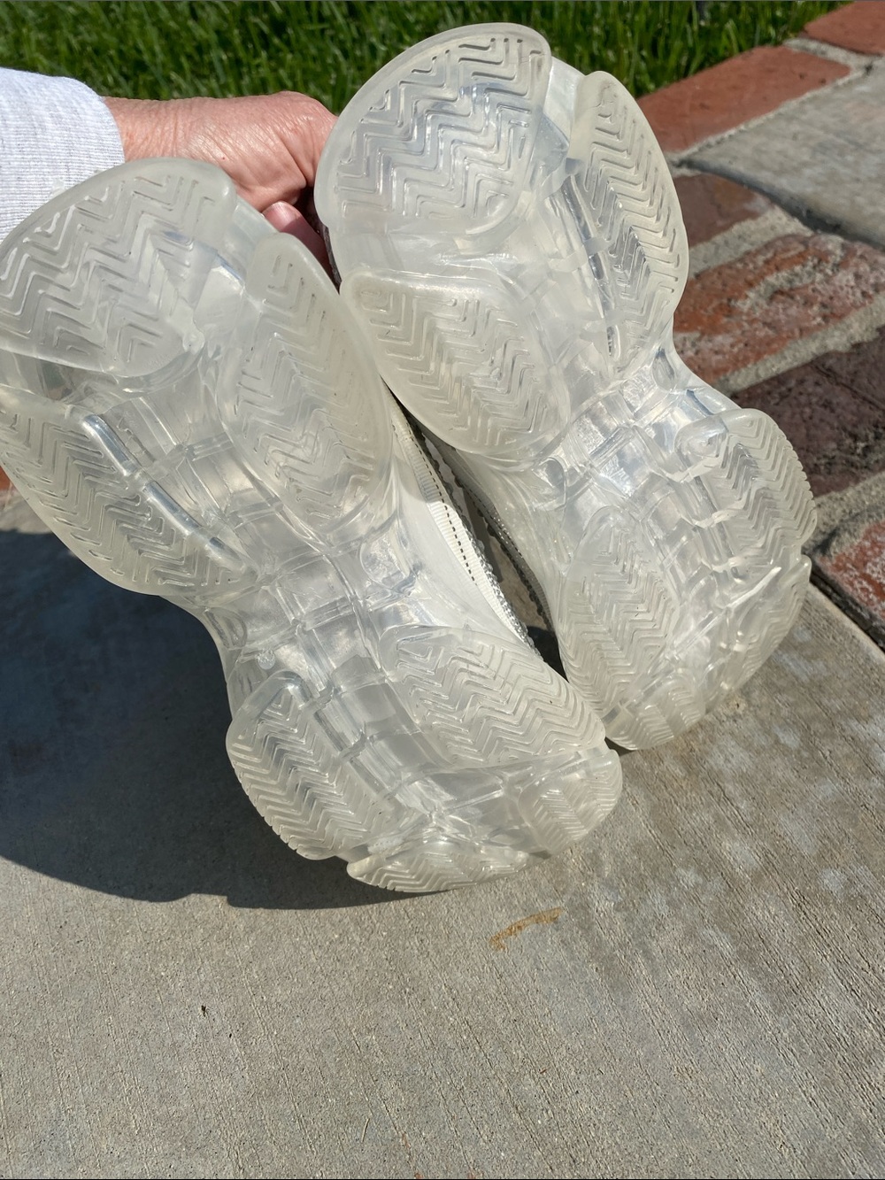 Steve Madden White Crystal Embellished Chunky Sneakers - Picture 15 of 16